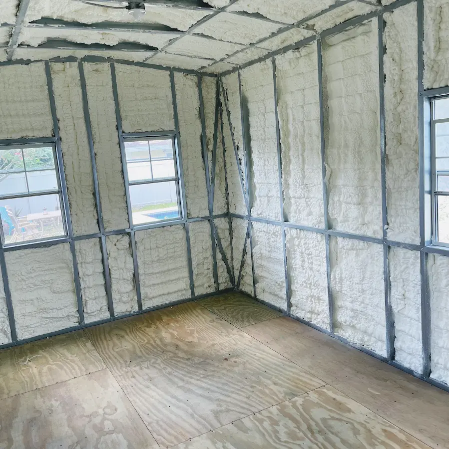 Closed-cell spray foam insulation applied to wall cavities in a residential project in PiÃ±on Hills